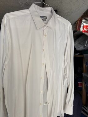 Geoffrey Beene Men's White Long-Sleeve Dress Shirt